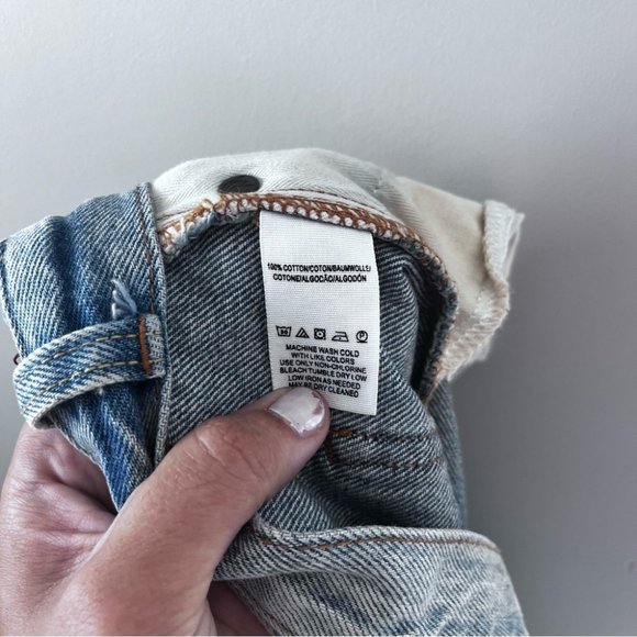 WE The Free Free People Distressed Denim Skirt Women’s Size 30 - Picture 6 of 6